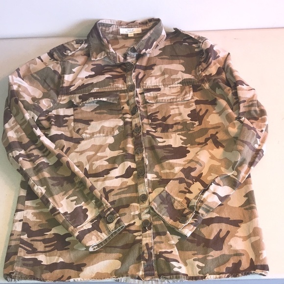 Iris Camouflage Long Sleeve 100% Cotton Button Up Collared Shirt Size Small - Picture 3 of 6